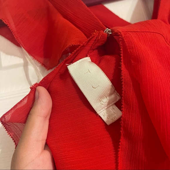 The Jetset Diaries Sintra Red crop ruffle top - Picture 6 of 9